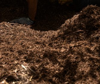 brown yard mulch mulching yard